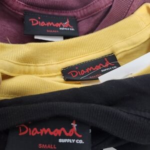 Diamond Supply Co. T-Shirts (Maroon, Yellow & Black;All Size Small; New W/ Tags)